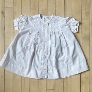 Vintage pale pink embroidered baby dress